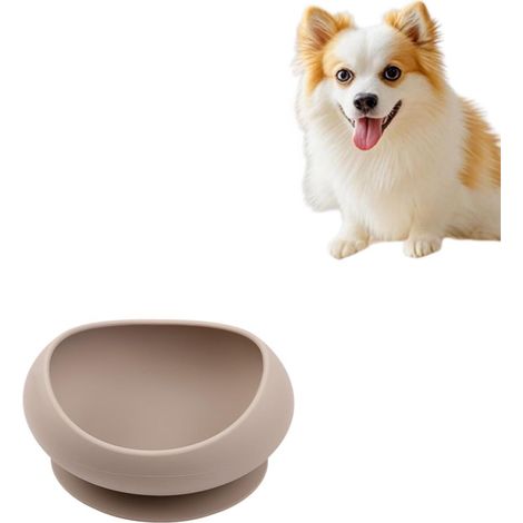 Bol en silicone antidérapant avec ventouse pour animaux – Résistant aux morsures, anti-éclaboussures, forme incurvée en C (1/5)