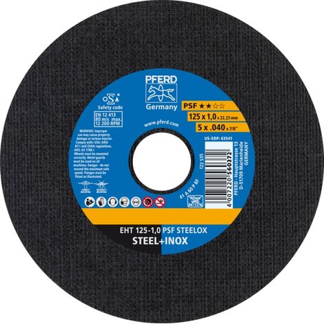 DISCO CORTE EHT 125-1.0 PSF STEELOX - PFERD (1/5)
