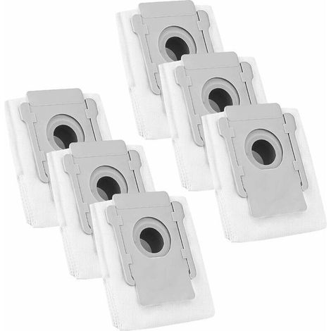 6 Pack Clean base automatique Sacs pour Roomba i7 + i7 /Plus + s9/Plus E5 E6 E7 Aspirateur, accessoires de rechange, sacs d'aspirateur sans fil (1/5)