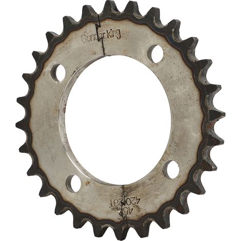 Pignon fendu 28 dents en acier 420 pour scooter, moto, quad et VTT (1/5)