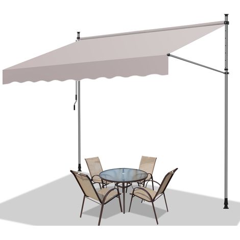 SWANEW La tenda del balcone è stirata manualmente. La maniglia della tenda del balcone è beige anti-ultravioletto 3.5m (1/5)