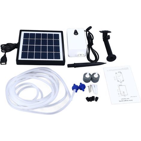 Pompe à oxygène solaire de Type prise de terre, oxygénateur alimenté résistant aux intempéries pour étangs et Aquariums (1/5)