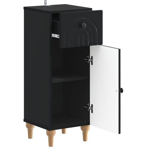 Meuble de Rangement pour Salle de Bain Noir - Armoire de Toilette avec Étagères, Placard Mural Moderne et Organisateur d'Espace, Style Industriel (1/5)