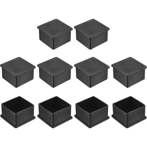 10 Pièces Bouchons Carrés en Plastique 50 x 50mm Noir (1/5)