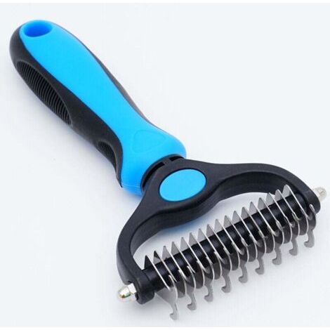 QORVA-Brosse pour sous-poil pour chien et chat Peigne pour sous-poil à poils longs et courts Brosse d'épilation pour chien Brosse de toilettage (1/4)