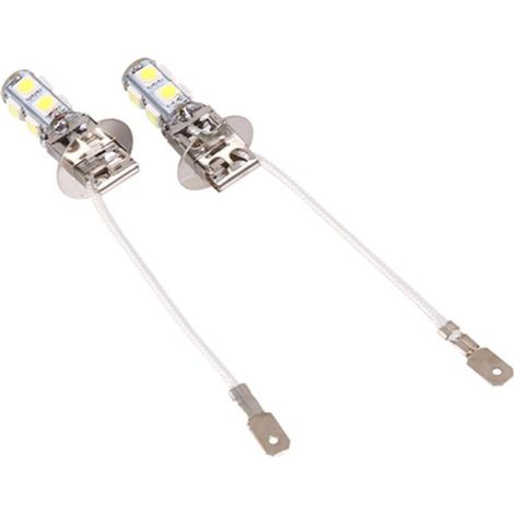 2 pièces Ampoule antibrouillard H3, 9 SMD, 6500k–7000k, 12 V CC, lumière blanche, pour feux antibrouillard (1/5)