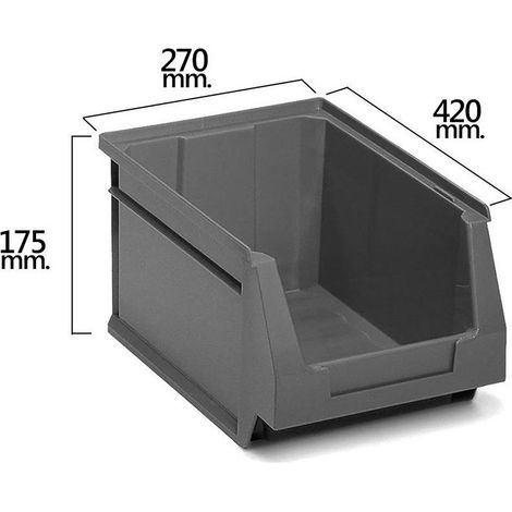 Graue stapelbare Schublade Nº56 420x270x175 mm. (4/6)