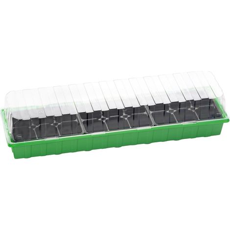 Romberg – Mini-serre de culture CLASSIC L PLUS PP 54 x 15 cm – Avec 3 x 6 pots en plastique de 6 cm (1/5)