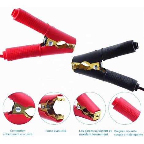 Battery Alligator Clip to O-Ring Terminal with Fuse 20A, 14AWG 12V-24V O-Terminal on Crocodile Battery Cable, Car Battery Cable, Inverter (3m) (1/4)