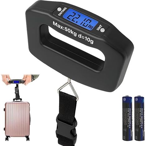 1 Piece Travel Luggage Scale for Travel Luggage Scales, Portable Suitcase Scales with LCD Display, Tare Function - Electronic Weighing - Compact - for Tourism (1/5)