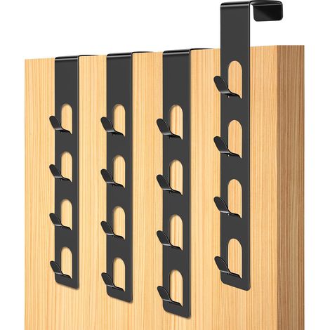 Ahlsen Ganchos para colgar sobre la puerta, 4 x Percheros sobre la puerta, Ganchos estándar sobre la puerta, Ganchos resistentes sobre la puerta, Sin perforación, para armario, cocina, baño, abrigos, (1/5)