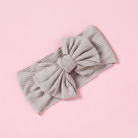 Baby-Haarbänder » Set mit 5 Haarbändern mit Schleife, sehr elastisch, breites Strickmuster, Haaraccessoires für Babys – erhältlich in verschiedenen Farben (1/4)