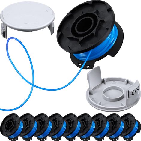 Bobine Coupe-Herbe - 10 Pièces - 3,35 M - Diamètre 1,65 Mm - Compatible Avec Tondeuses À Gazon Sans Fil 18 V 24 V 40 V - Lot De Rechange (1/5)