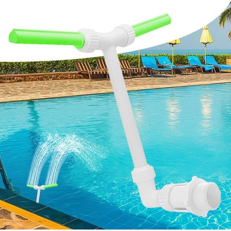 Fontaine de Piscine Cascade à Double Jet avec Arrosage Réglable Haute Pression, Deux TêTes et Connecteur 1,5 in (1/5)