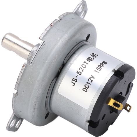 Moteur à engrenages CC JS-520T, durable 12V 15RPM, adapté aux équipements électroniques. (1/5)