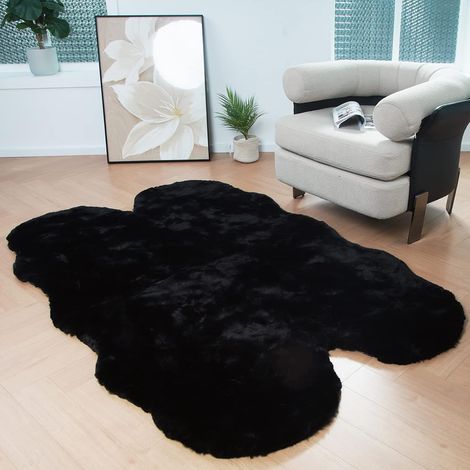 1 Tapis Faux Lapin, Doux 120x180 Cm, Poil Ras Rectangulaire, Salon Chambre (1/5)