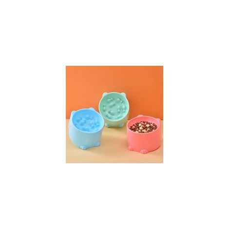 Lot de 3 gamelles surélevées pour chat, en plastique, avec tapis antidérapant, pour alimentation lente et sèche.
