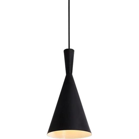Suspension Métal Lennon,Lustre Industriel Vintage, Lumière Chaude, Noir (1/5)