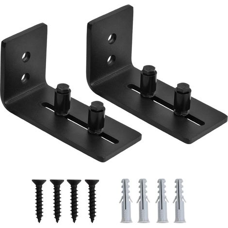 Ouylaf – Guide de plancher de porte de grange – 2pcs en acier de haute qualité et nylon POM – Réglable de 8,1 cm à 0 cm – Installation sans perçage (1/5)