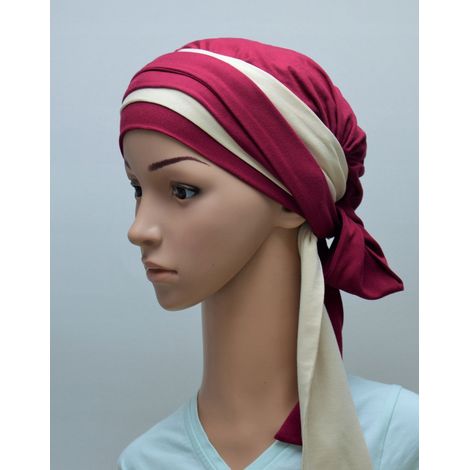 Turbante de mujer Lara 151-138, bufanda de bambú a la moda, también para después de la quimioterapia. (1/5)