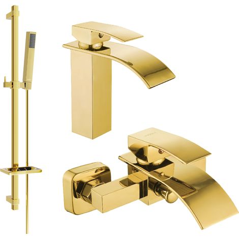 Mexen Aries DQ77 set da bagno, dorato - 744803DQ77-50