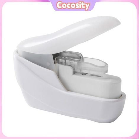 Mini agrafeuse - COCOSITY - Cocosity - Sans agrafes - 4 feuilles - Blanc (1/5)