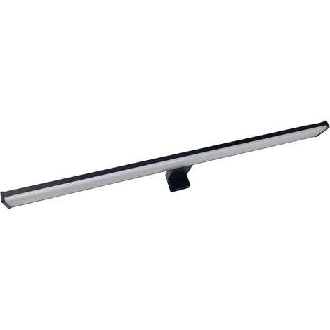 Aplique miroir LED noir 60cm, 12W, 4000 lm, IP44, 4000K, 3 types de fixation, bornier intégré, garantie 5 ans - Tibelec (1/3)