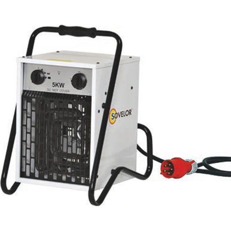 Sovelor - Chauffage air pulsé portable électrique avec thermostat d’ambiance intégré 5 kW 490m3/H 380V - B5C/S