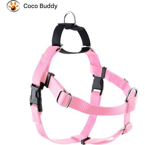 Harnais pour chien TuseRxln - Laisse pour chien - Anti-traction avec ceinture amovible pour empêcher les fugues - 2 pièces - Pour chiens anxieux Rose (1/5)