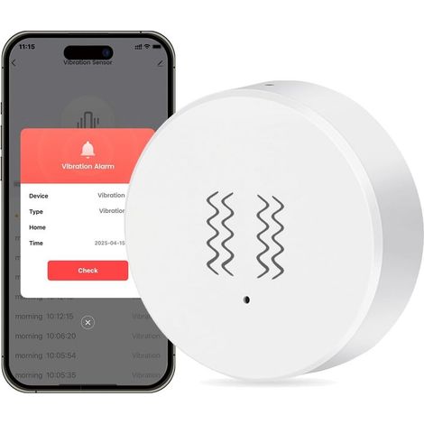 1 Zigbee-Vibrationssensor, drahtloser Glasbruchmelder, Tür- und Fensteralarm, kompatibel mit Tuya und Alexa (1/5)