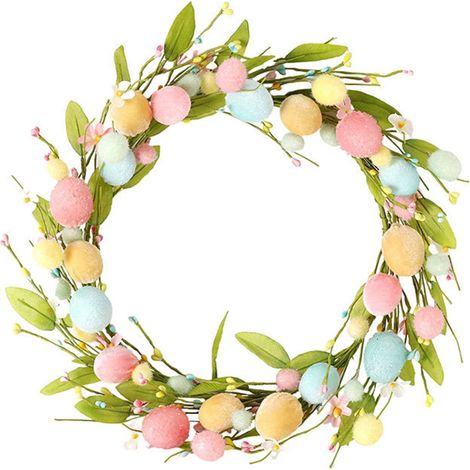 Guirlande De Pâques - Guirlande Porte Avec Œufs Simulés - Diamètre 42 Cm - Pour Porte Intérieure Extérieure - 1 Pièce (1/5)