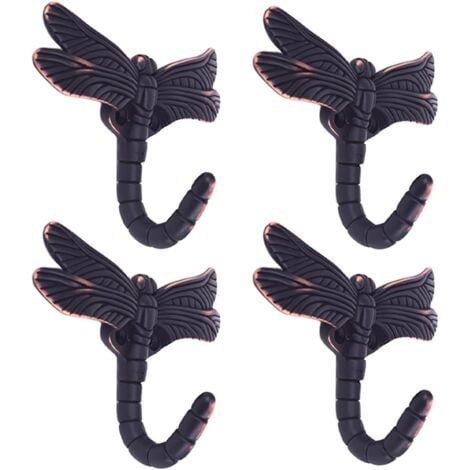 Lcyolada Set de 4 crochets libellule pour manteau serviette sac robes huile brossé bronze (1/5)