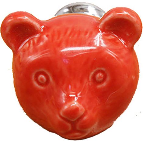 Poignée de porte en céramique rouge pour tiroir, armoire, dressing - quincaillerie de meuble (Rouge) (1/2)