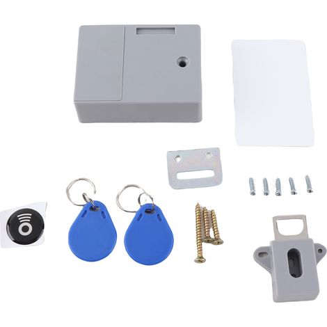 Serrure électronique pour armoire, 2 modes de déverrouillage, kit de serrure électronique invisible haute sécurité à monter soi-même avec fonction d'annonce.