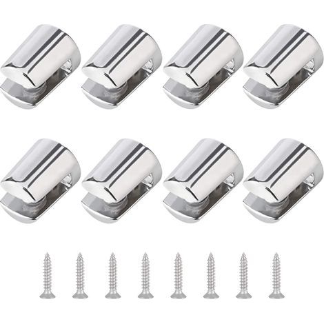 Set mit 8 verstellbaren Wandhalterungen aus polierter Zinklegierung für 4–6 mm dicke Glasböden (1/5)