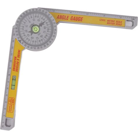 Rapporteur d'angle pour scie à onglets, gabarit de mesure d'angle en ABS, outil de guidage de coupe avec niveau à bulle (1/5)