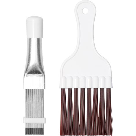 Brosse de nettoyage des ailettes de condenseur de climatiseur en acier inoxydable, outil de réparation des ailettes de climatiseur, brosse de nettoyage du dissipateur thermique (1/5)