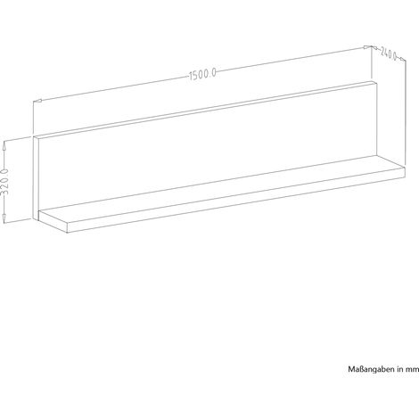 Wandregal anthrazit 150 cm breit BEXLEY-83, B/H/T: ca. 150/32/24 cm (1/4)