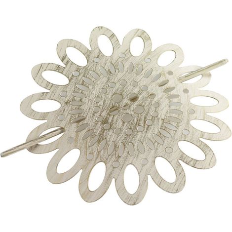 Embrasse de Rideau Broche "Mandy" 17cm Blanc (1/4)