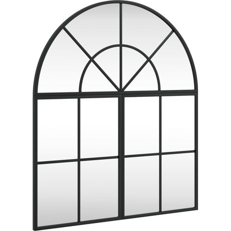 Wall Mirror Black 60x70 cm Arch Iron vidaXL