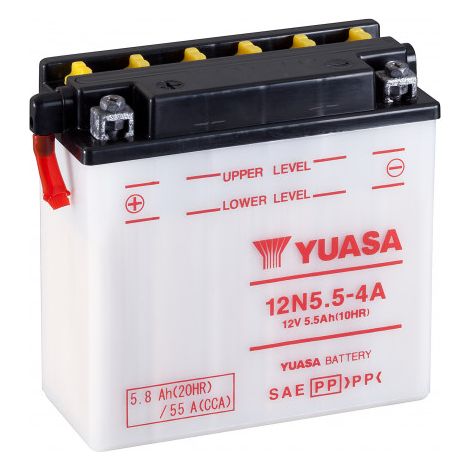 Yuasa – Batterie de moto 12V 5.5Ah – Courant de démarrage 55A – Borne à vis type 2 – Résistance aux vibrations