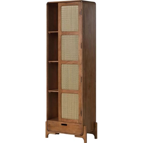 Schrank Mango/Seegras 70x40x200 hellbraun lackiert MIZUMI 111 (1/4)