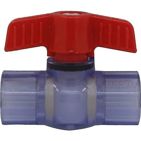 CREA Robinet à bille en PVC 40 mm - Robinet à bille adhésif - Robinet à bille pour bassin à bille (diamètre intérieur 40 mm)