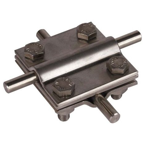 DEHN 319 209 319209-LLAVE DE CRUCETA CON PLACA DE UNIÓN RD/FL-10/30 MM NIRO V4, 1 STÜCK KREUZSTÜCK