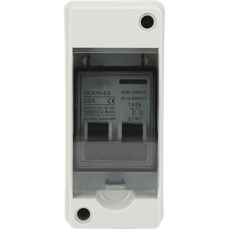Miniatur-2-poliger Leistungsschalter 12V-400V DC, 90V-400V AC, solarbetriebener Trennschalter für Wohnmobile und Photovoltaikanlagen (1/5)