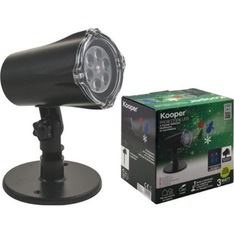 LED -Projektor mit externer Verwendung von Snowflake External verwendet - 4 forme in movimento e sfondo Babbo Natale