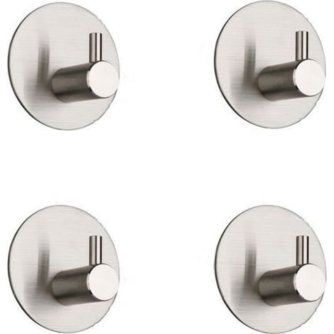 Seamless adhesive hooks, stainless steel wall hooks (set of 4) (1/5)
