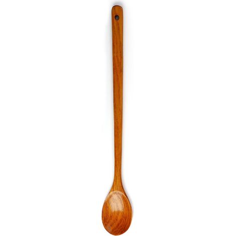 Spatule en bois laqué doré à long manche, cuillère à sauter, poêle à frire, ustensiles de cuisine en bois (1/5)