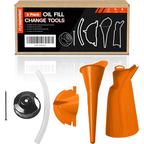Kit de 6 outils de vidange huile, entonnoir à huile primaire et entonnoir de filtre anti-goutte (1/5)