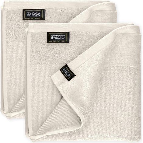SCHÖNER WOHNEN serviette SENSE - Lot de 2 50x100 cm, crème